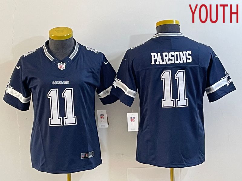 Youth  Dallas Cowboys #11 Parsons Blue 2023 Nike Vapor Limited NFL Jersey style 4->women nfl jersey->Women Jersey